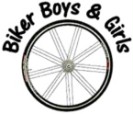 Ein gezeichnetes Rad mit dem Schriftzug Biker Boys & Girls