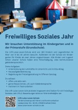 Informationen zum FSJ an unserer Schule, oben ein Bild eines gemütlichen Klassenraums