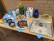 Buffet mit Kuchen und in Form einer Ritterburg, Brötchen, Spießen und Getränken
