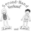 Zeichnung zweier Kinder mit dem Schriftzug Second-Hand Verkauf Lena und Leon