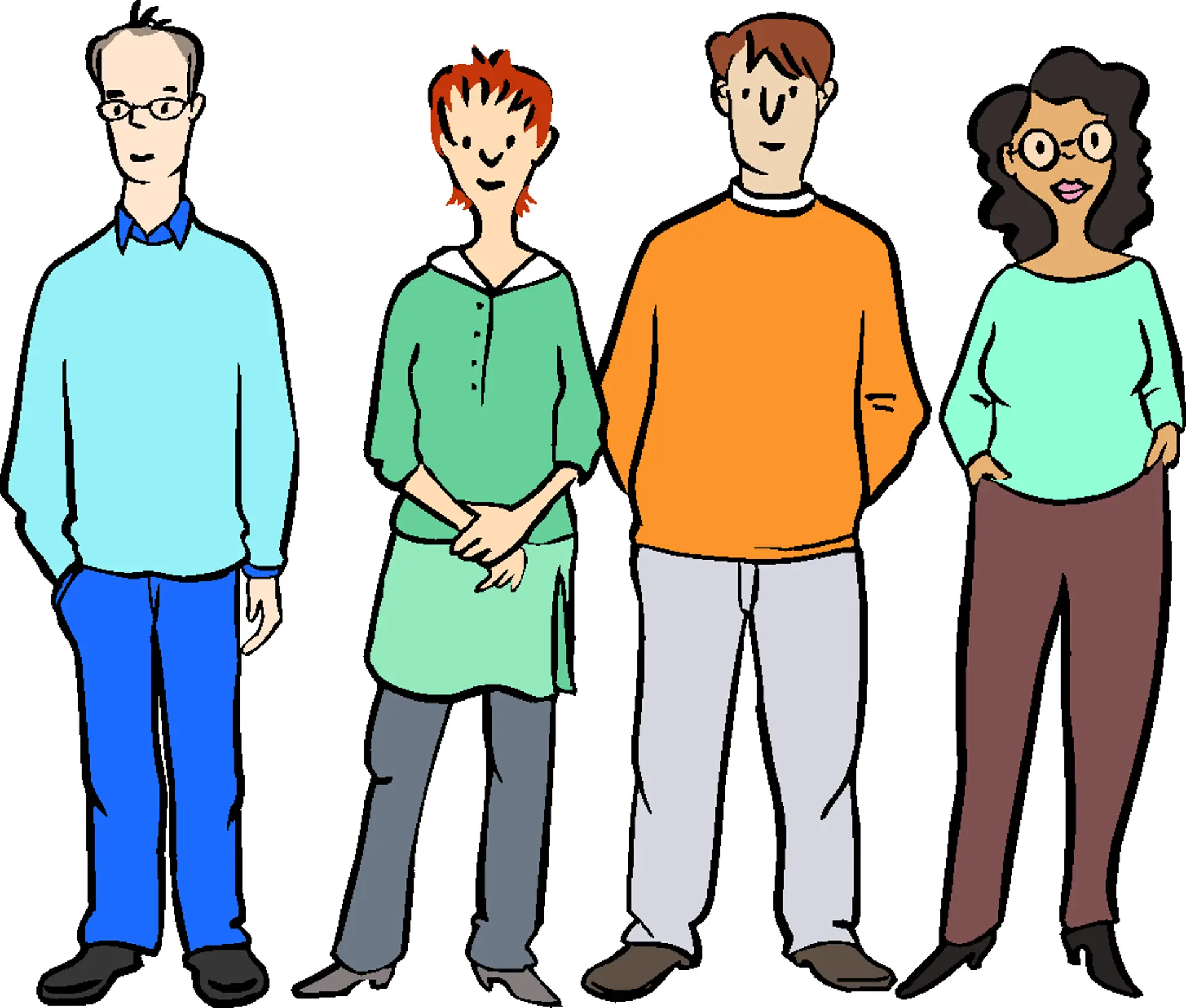 Illustration einer Gruppe von Menschen verschiedenen Geschlechts und Aussehen