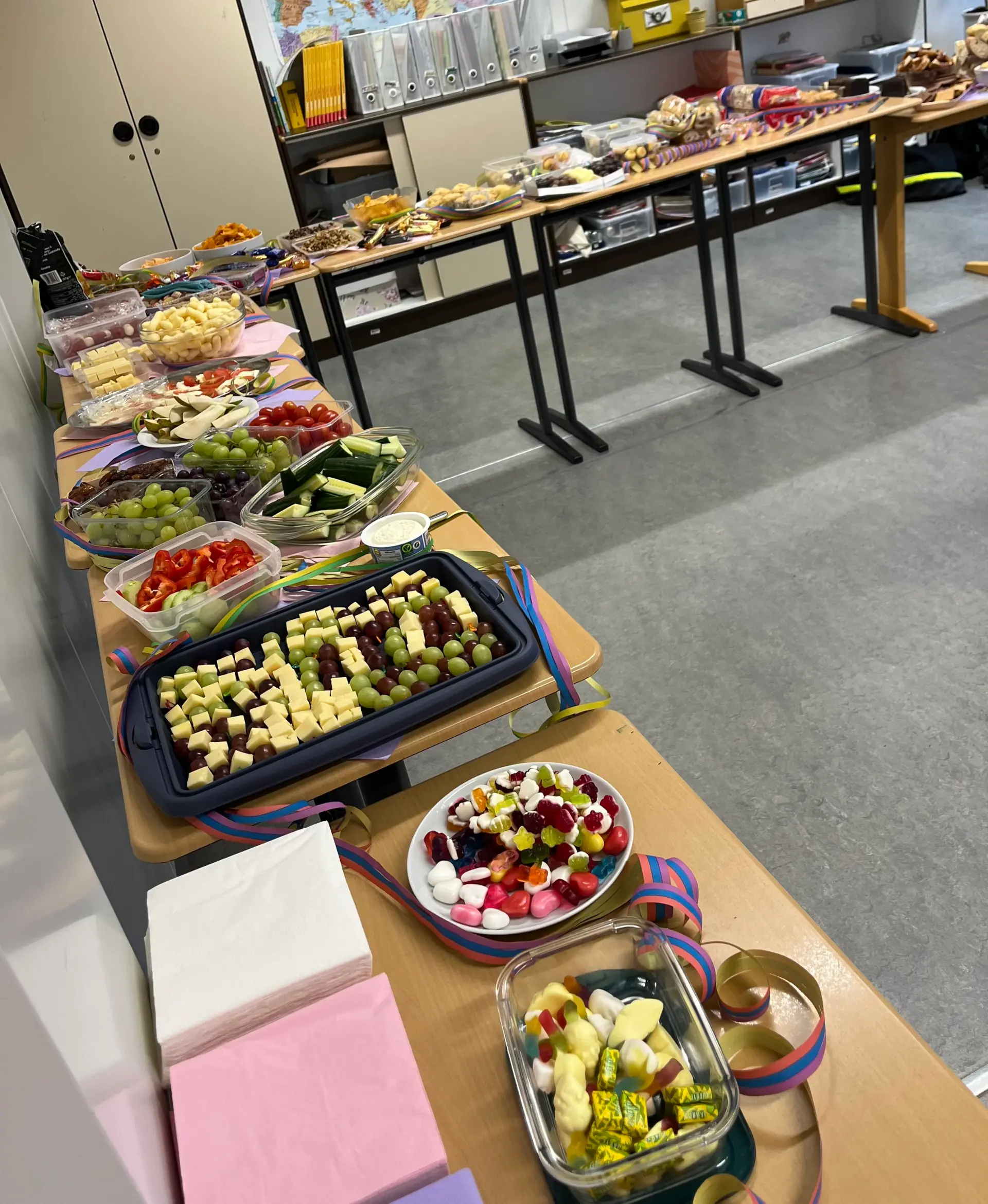 Blick auf Buffet zum Karneval